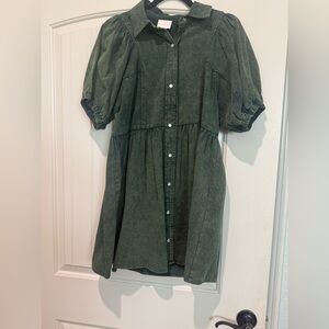 Green Denim dress. Entro brand size small.